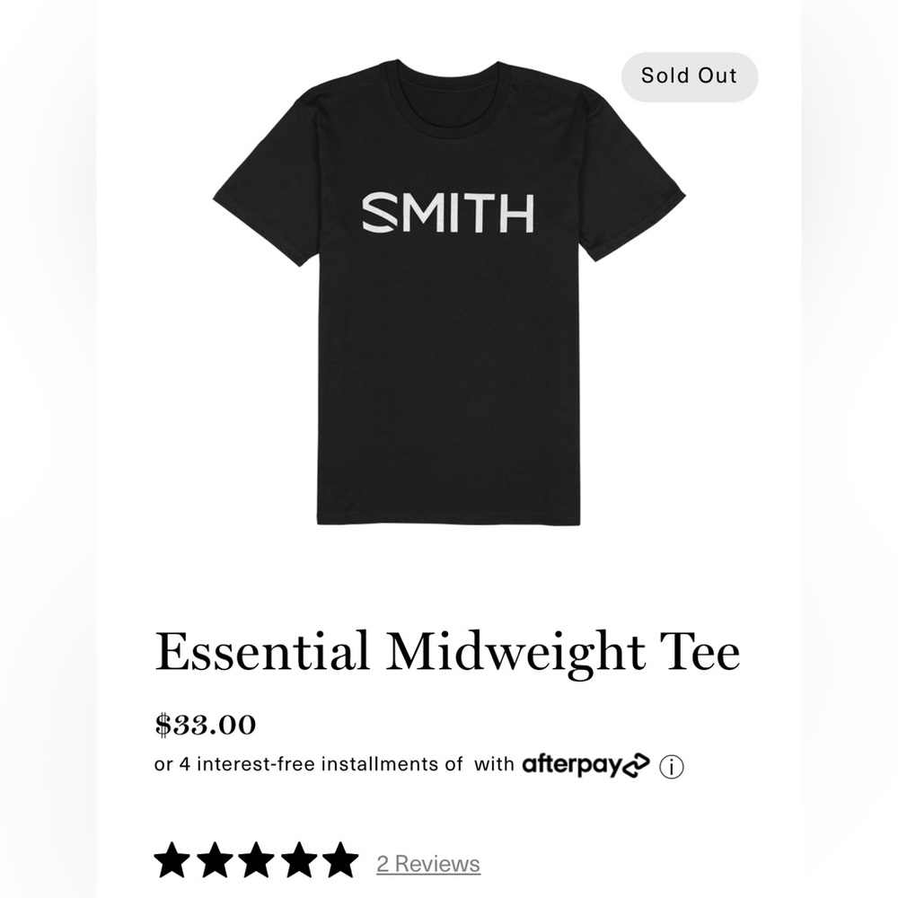 SMITH Essential Midweight Tee men’s small